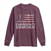 ER Nurse Emegency Department Long Sleeve Shirt Vintage American Flag Healthcare Nursing