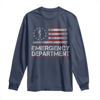 ER Nurse Emegency Department Long Sleeve Shirt Vintage American Flag Healthcare Nursing