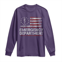 ER Nurse Emegency Department Long Sleeve Shirt Vintage American Flag Healthcare Nursing