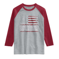 ER Nurse Emegency Department Raglan Shirt Vintage American Flag Healthcare Nursing