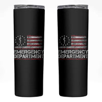 ER Nurse Emegency Department Skinny Tumbler Vintage American Flag Healthcare Nursing