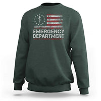 ER Nurse Emegency Department Sweatshirt Vintage American Flag Healthcare Nursing