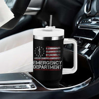 ER Nurse Emegency Department Tumbler With Handle Vintage American Flag Healthcare Nursing