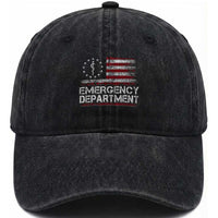 ER Nurse Emegency Department Washed Cotton Baseball Cap Vintage American Flag Healthcare Nursing