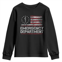 ER Nurse Emegency Department Youth Sweatshirt Vintage American Flag Healthcare Nursing