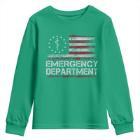 ER Nurse Emegency Department Youth Sweatshirt Vintage American Flag Healthcare Nursing