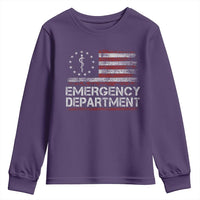 ER Nurse Emegency Department Youth Sweatshirt Vintage American Flag Healthcare Nursing