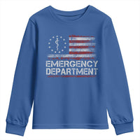 ER Nurse Emegency Department Youth Sweatshirt Vintage American Flag Healthcare Nursing