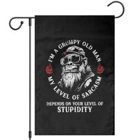 I Am A Grumpy Old Man My Level Of Sarcasm Depends On Your Level Of Stupidity Garden Flag Funny Old Bigfoot