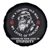 I Am A Grumpy Old Man My Level Of Sarcasm Depends On Your Level Of Stupidity Spare Tire Cover Funny Old Bigfoot