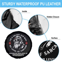 I Am A Grumpy Old Man My Level Of Sarcasm Depends On Your Level Of Stupidity Spare Tire Cover Funny Old Bigfoot