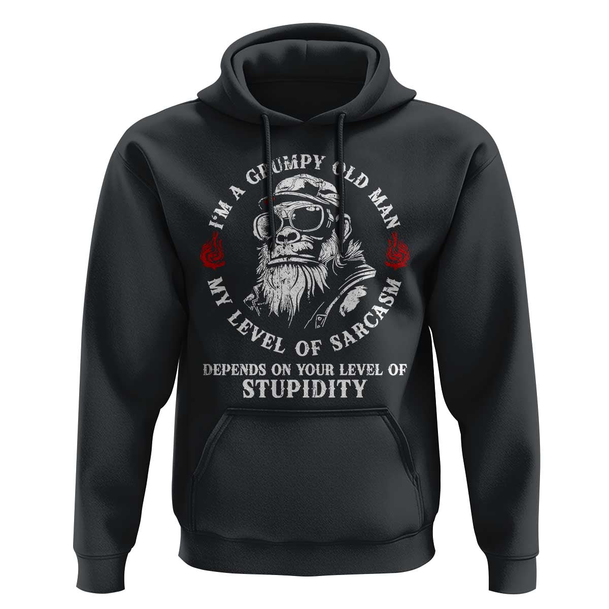 I Am A Grumpy Old Man My Level Of Sarcasm Depends On Your Level Of Stupidity Hoodie Funny Old Bigfoot