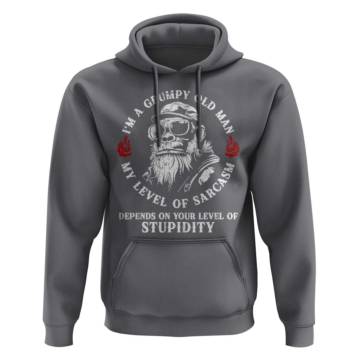 I Am A Grumpy Old Man My Level Of Sarcasm Depends On Your Level Of Stupidity Hoodie Funny Old Bigfoot