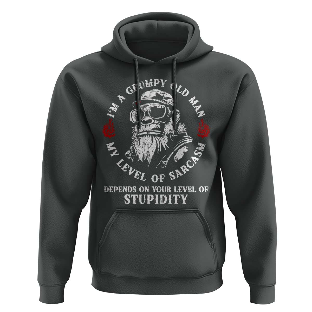 I Am A Grumpy Old Man My Level Of Sarcasm Depends On Your Level Of Stupidity Hoodie Funny Old Bigfoot