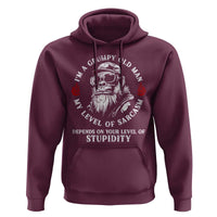 I Am A Grumpy Old Man My Level Of Sarcasm Depends On Your Level Of Stupidity Hoodie Funny Old Bigfoot