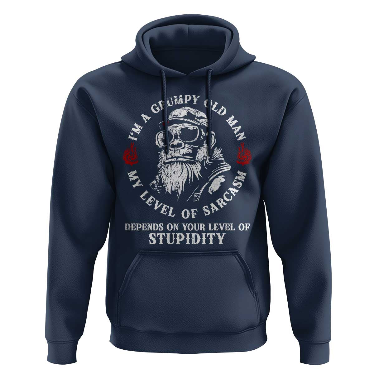 I Am A Grumpy Old Man My Level Of Sarcasm Depends On Your Level Of Stupidity Hoodie Funny Old Bigfoot