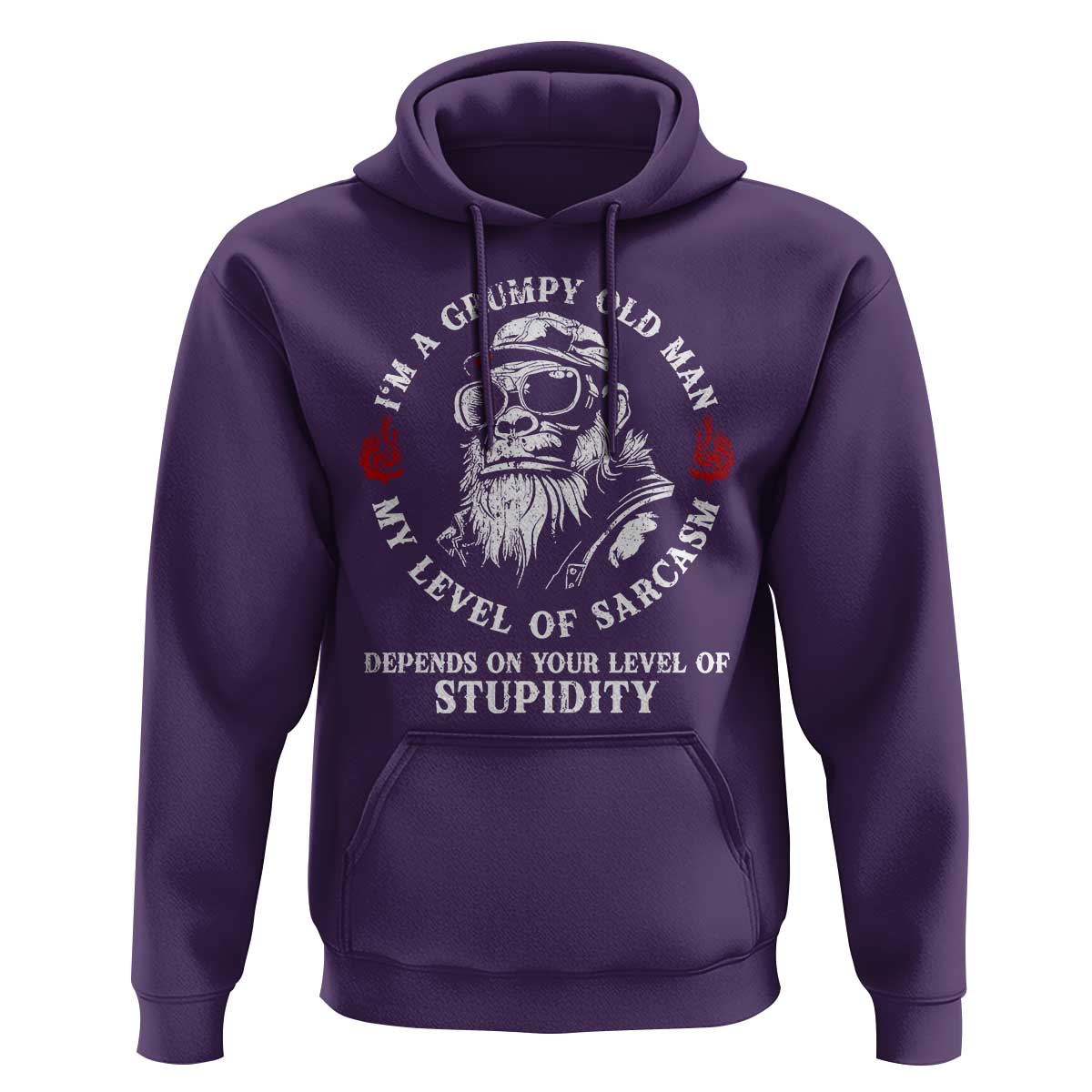 I Am A Grumpy Old Man My Level Of Sarcasm Depends On Your Level Of Stupidity Hoodie Funny Old Bigfoot