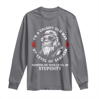 I Am A Grumpy Old Man My Level Of Sarcasm Depends On Your Level Of Stupidity Long Sleeve Shirt Funny Old Bigfoot