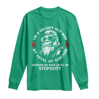 I Am A Grumpy Old Man My Level Of Sarcasm Depends On Your Level Of Stupidity Long Sleeve Shirt Funny Old Bigfoot