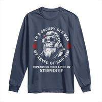 I Am A Grumpy Old Man My Level Of Sarcasm Depends On Your Level Of Stupidity Long Sleeve Shirt Funny Old Bigfoot