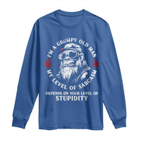I Am A Grumpy Old Man My Level Of Sarcasm Depends On Your Level Of Stupidity Long Sleeve Shirt Funny Old Bigfoot