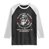 I Am A Grumpy Old Man My Level Of Sarcasm Depends On Your Level Of Stupidity Raglan Shirt Funny Old Bigfoot