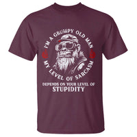 I Am A Grumpy Old Man My Level Of Sarcasm Depends On Your Level Of Stupidity T Shirt Funny Old Bigfoot