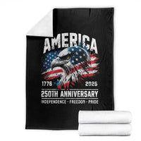 America 250th Anniversary Throw Blanket USA Patriotic Eagle 1776 2026 Independence Freedom Pride