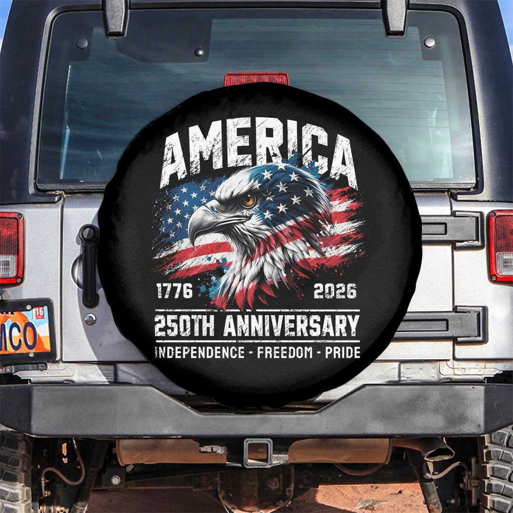 America 250th Anniversary Spare Tire Cover USA Patriotic Eagle 1776 2026 Independence Freedom Pride