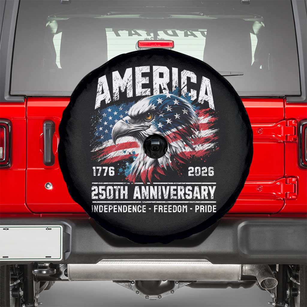 America 250th Anniversary Spare Tire Cover USA Patriotic Eagle 1776 2026 Independence Freedom Pride
