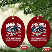 America 250th Anniversary Ceramic Ornament USA Patriotic Eagle 1776 2026 Independence Freedom Pride