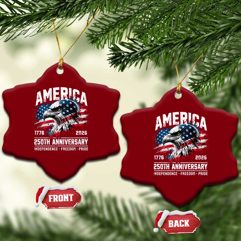 America 250th Anniversary Ceramic Ornament USA Patriotic Eagle 1776 2026 Independence Freedom Pride