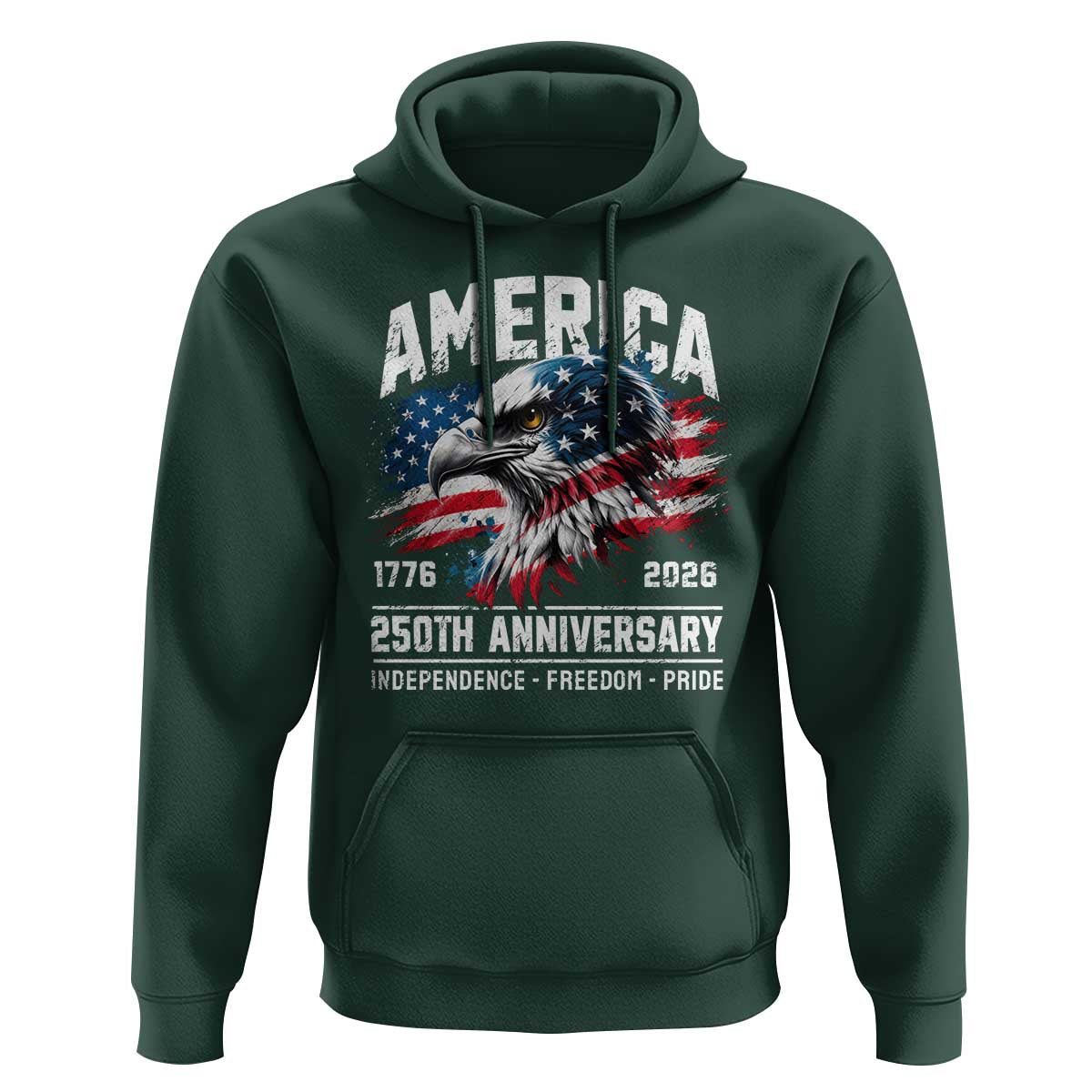 America 250th Anniversary Hoodie USA Patriotic Eagle 1776 2026 Independence Freedom Pride