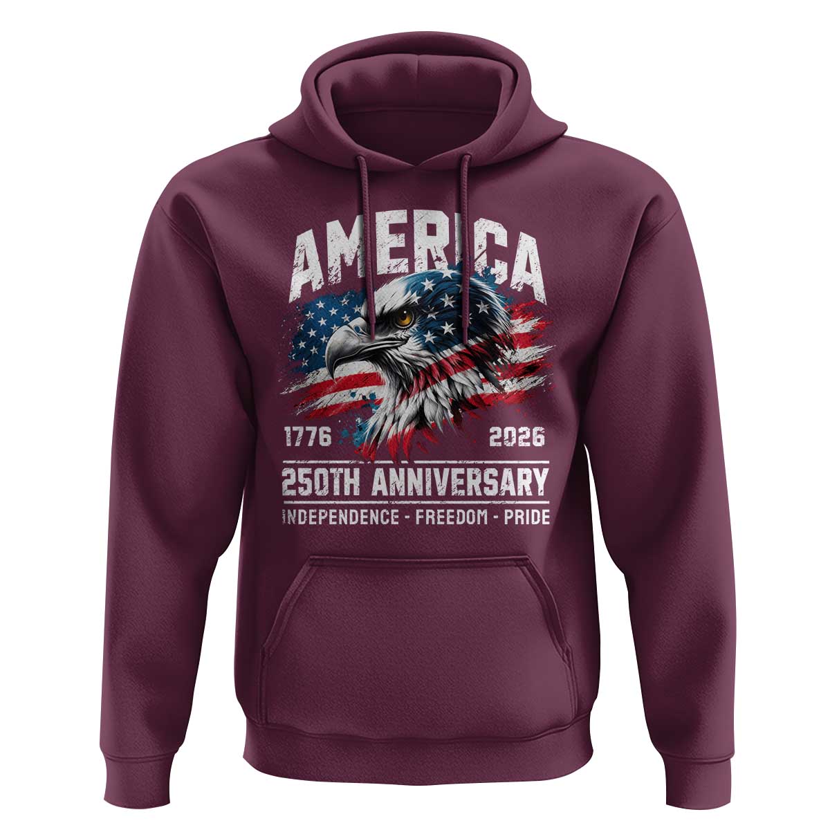 America 250th Anniversary Hoodie USA Patriotic Eagle 1776 2026 Independence Freedom Pride