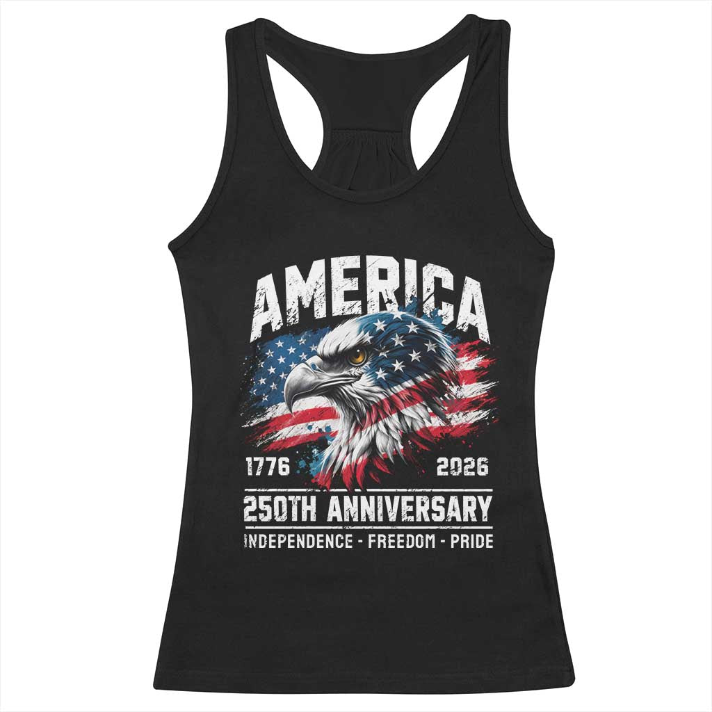 America 250th Anniversary Racerback Tank Top USA Patriotic Eagle 1776 2026 Independence Freedom Pride