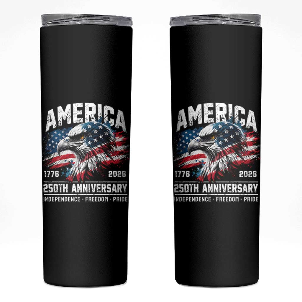 America 250th Anniversary Skinny Tumbler USA Patriotic Eagle 1776 2026 Independence Freedom Pride