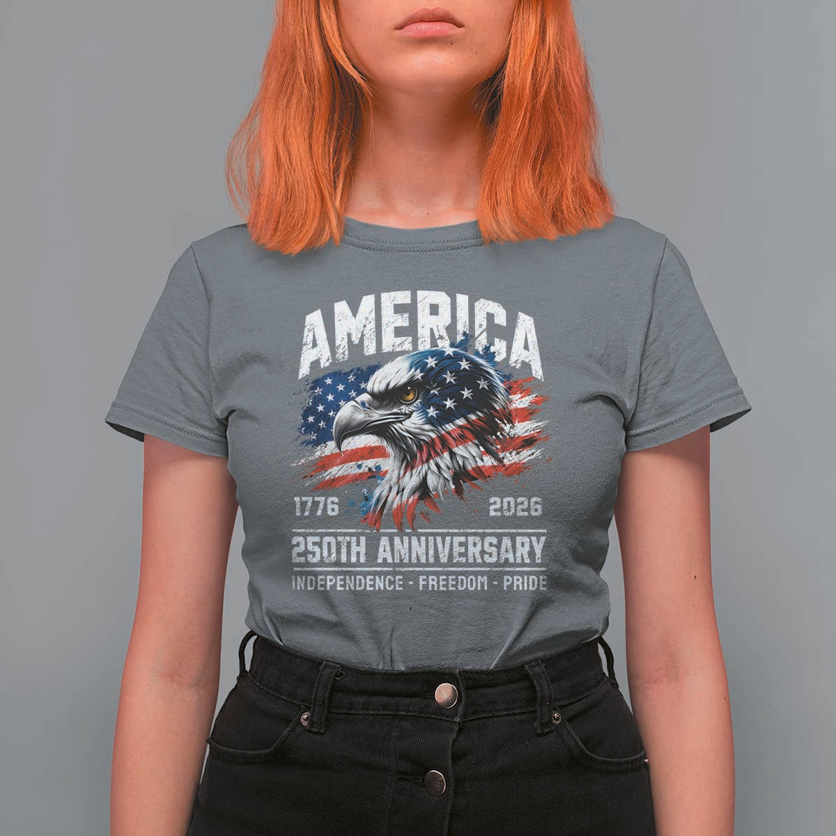America 250th Anniversary T Shirt For Women USA Patriotic Eagle 1776 2026 Independence Freedom Pride