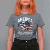 America 250th Anniversary T Shirt For Women USA Patriotic Eagle 1776 2026 Independence Freedom Pride