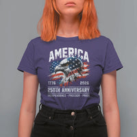 America 250th Anniversary T Shirt For Women USA Patriotic Eagle 1776 2026 Independence Freedom Pride