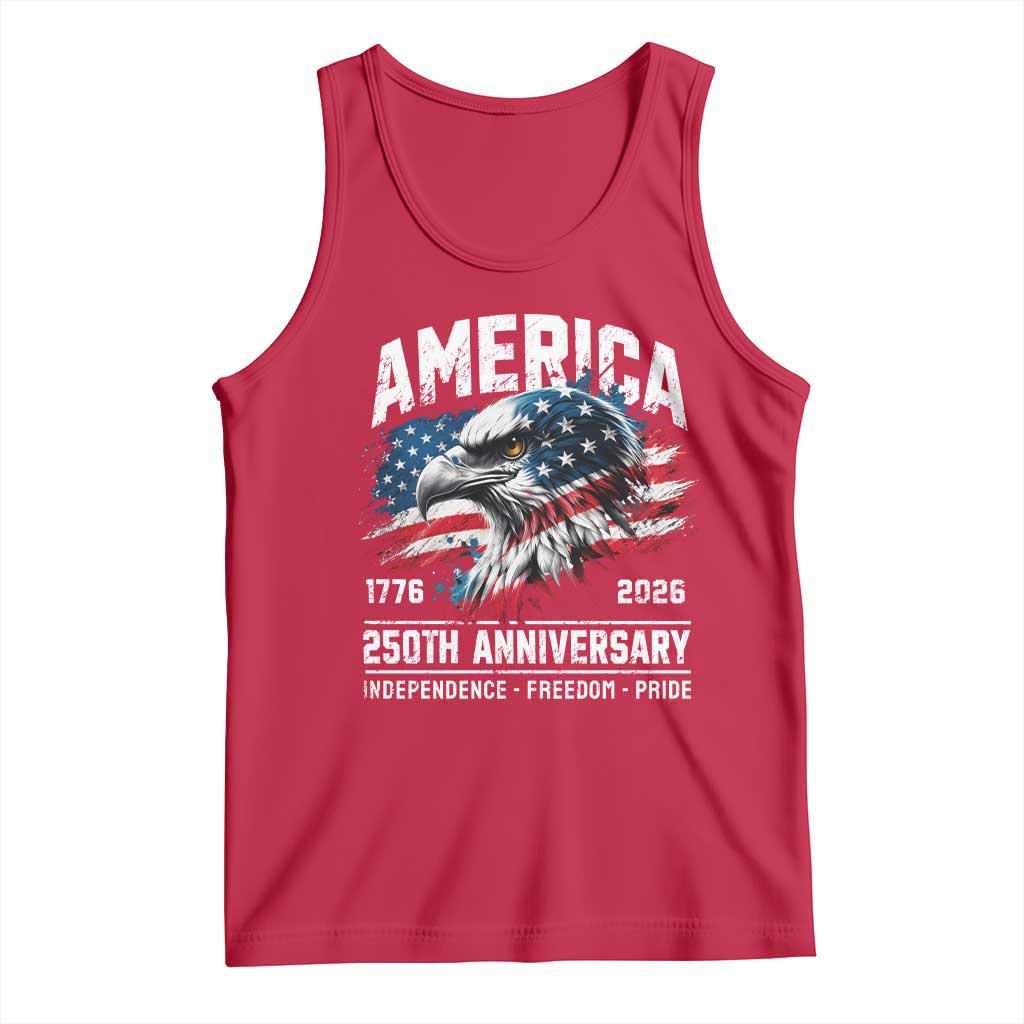 America 250th Anniversary Tank Top USA Patriotic Eagle 1776 2026 Independence Freedom Pride