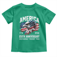 America 250th Anniversary Toddler T Shirt USA Patriotic Eagle 1776 2026 Independence Freedom Pride