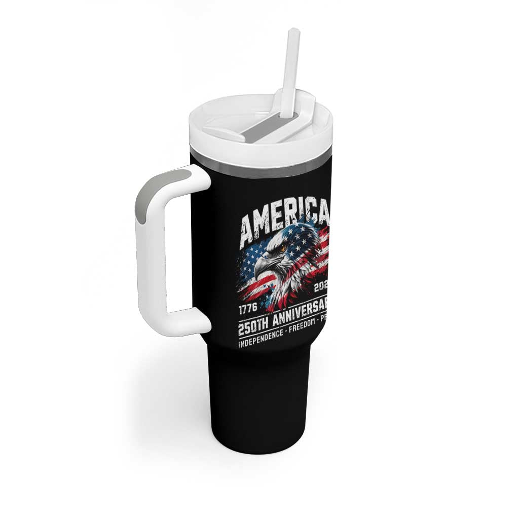 America 250th Anniversary Tumbler With Handle USA Patriotic Eagle 1776 2026 Independence Freedom Pride