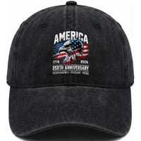 America 250th Anniversary Washed Cotton Baseball Cap USA Patriotic Eagle 1776 2026 Independence Freedom Pride