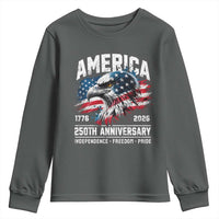 America 250th Anniversary Youth Sweatshirt USA Patriotic Eagle 1776 2026 Independence Freedom Pride
