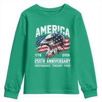 America 250th Anniversary Youth Sweatshirt USA Patriotic Eagle 1776 2026 Independence Freedom Pride