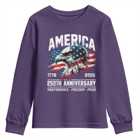 America 250th Anniversary Youth Sweatshirt USA Patriotic Eagle 1776 2026 Independence Freedom Pride
