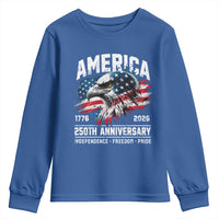 America 250th Anniversary Youth Sweatshirt USA Patriotic Eagle 1776 2026 Independence Freedom Pride