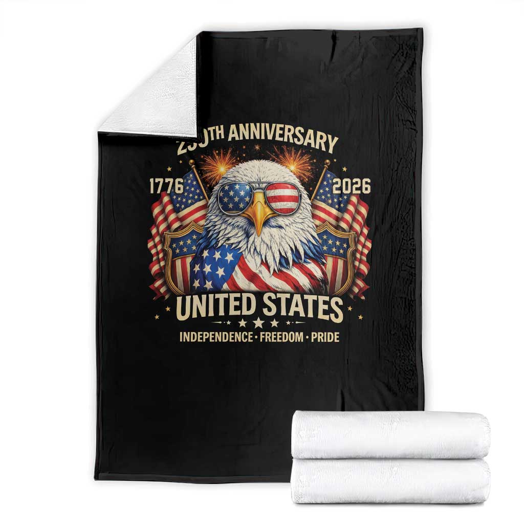 250 Anniversary USA 250th American 250 Years 4th July 2026 Throw Blanket