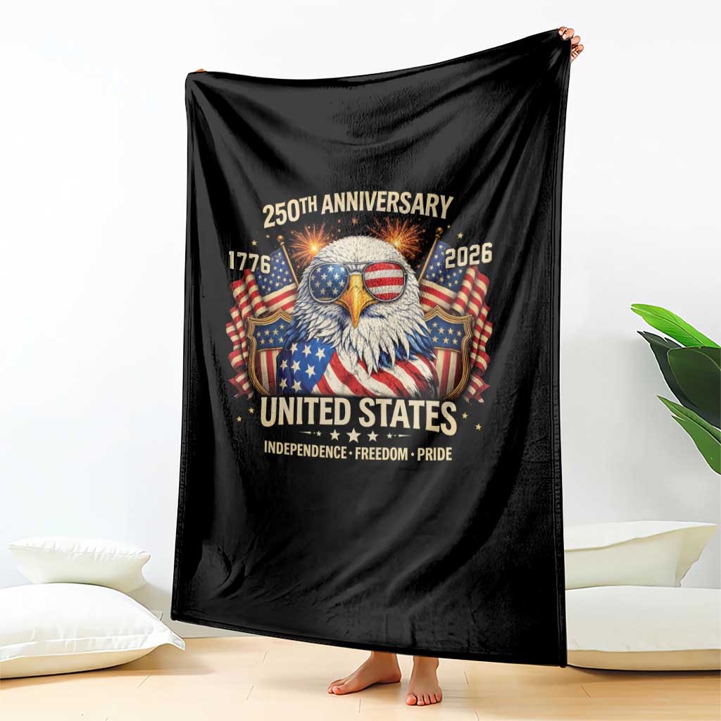 250 Anniversary USA 250th American 250 Years 4th July 2026 Throw Blanket