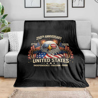 250 Anniversary USA 250th American 250 Years 4th July 2026 Throw Blanket